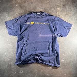 Uc Berkeley 90S Faded Darkish Blue Relaxed Fit Hanes Tee